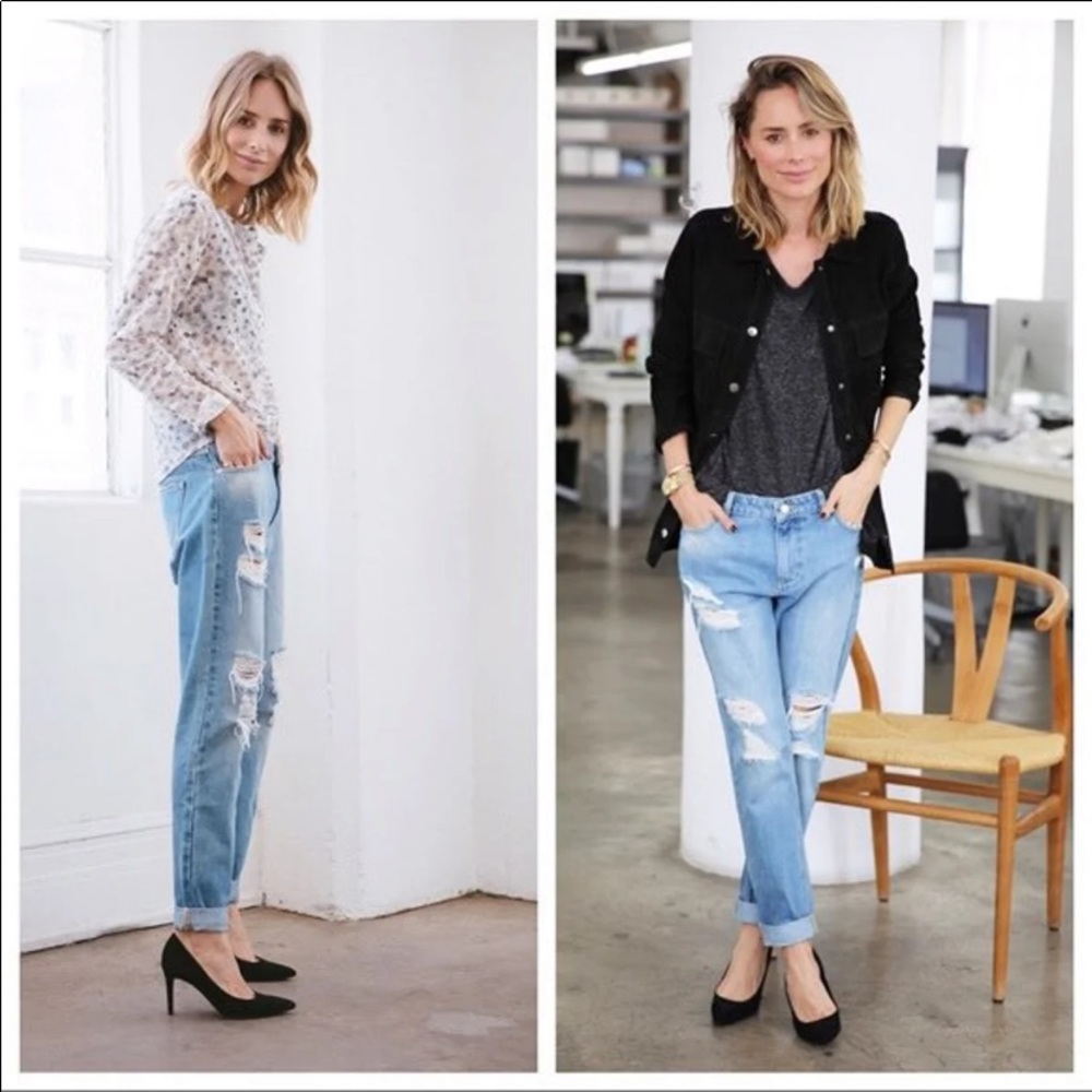 Anine Bing 29 Ripped Boyfriend Jeans